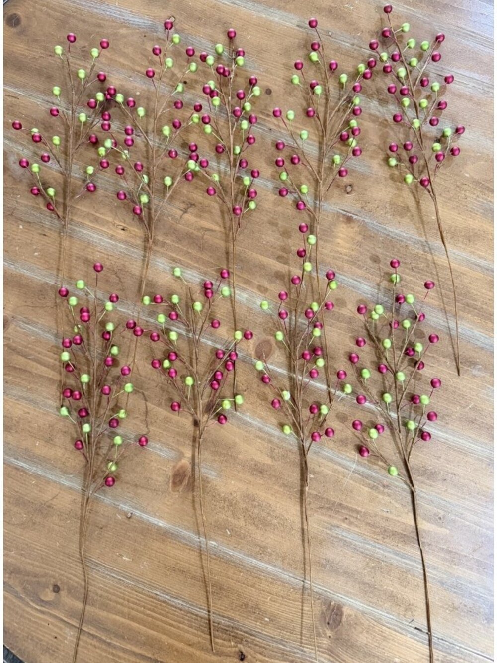 9 Berry Sprays, Picks ~ 17.5” Red & Green  Berry Picks ~ Christmas